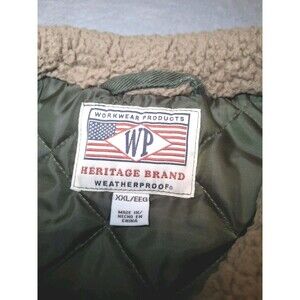 Heritage Brand Vest Mens XXL Weatherproof Olive Zip Front Workwear